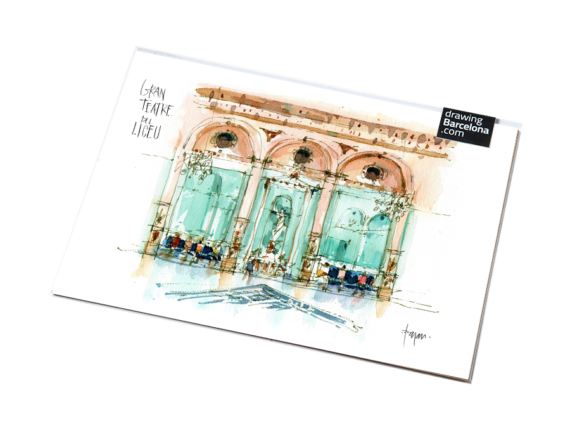 Liceu-salo-miralls-drawing-barcelona-watercolor-print Liceu-salo-miralls-drawing-barcelona-watercolor-print