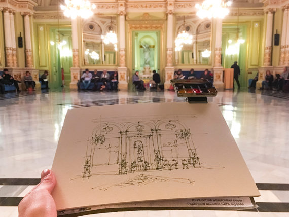 Liceu-salo-miralls-drawing-barcelona-watercolor-print Liceu-salo-miralls-drawing-barcelona-watercolor-print