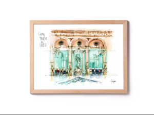 Liceu-salo-miralls-drawing-barcelona-watercolor-print