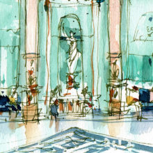 Liceu-salo-miralls-drawing-barcelona-watercolor-print