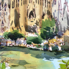 sagrada-familia-placa-de-gaudi-barcelona-Original-watercolorsagrada-familia-placa-de-gaudi-barcelona-print-watercolor sagrada-familia-placa-de-gaudi-barcelona-print-watercolor