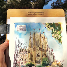 sagrada-familia-placa-de-gaudi-barcelona-print-watercolor sagrada-familia-placa-de-gaudi-barcelona-print-watercolor