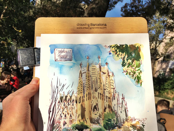sagrada-familia-placa-de-gaudi-barcelona-print-watercolor sagrada-familia-placa-de-gaudi-barcelona-print-watercolor
