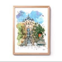 plaza-catalunya-watercolor-barcelona