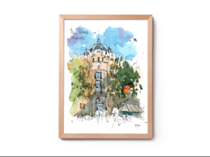 plaza-catalunya-watercolor-barcelona