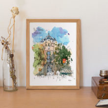 plaza-catalunya-watercolor-barcelona