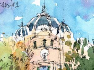 plaza-catalunya-watercolor-barcelona