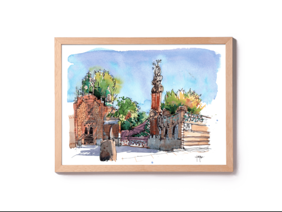 pavellons-guell-watercolor-prints-1