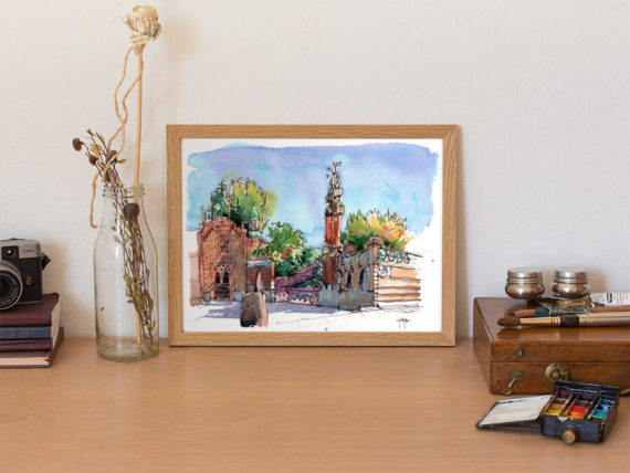 pavellons-guell-watercolor-prints-1