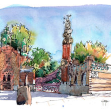 pavellons-guell-watercolor-prints-1
