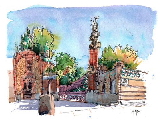 pavellons-guell-watercolor-prints-1