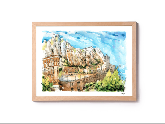 monestir-montserrat-watercolor-print