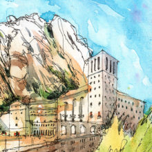 monestir-montserrat-watercolor-print