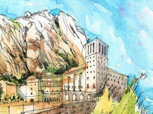 monestir-montserrat-watercolor-print