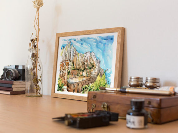 monestir-montserrat-watercolor-print
