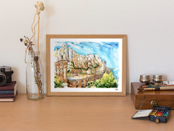monestir-montserrat-watercolor-print