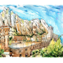 monestir-montserrat-watercolor-print