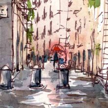 el-born-carrer-de-les-caputxes-barcelona-watercolor-print