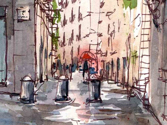 el-born-carrer-de-les-caputxes-barcelona-watercolor-print