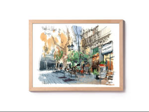 rambla-de-catalunya-drawing-barcelona