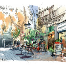 rambla-de-catalunya-drawing-barcelona