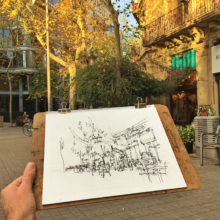 rambla-de-catalunya-drawing-barcelona