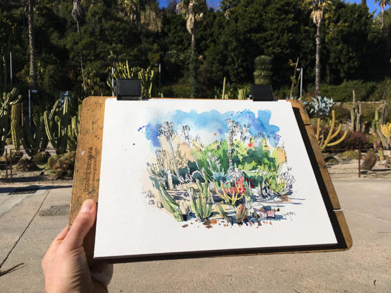 jardins-mossen-costa-i-llobera-cactus-garden-original-watercolor