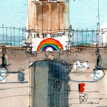 pl-de-la-vila-ens-en-sortirem-drawing-barcelona-original-watercolor
