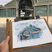 mercat-del-born-ccm-entrada-drawing-barcelona-original-watercolor-0 mercat-del-born-ccm-entrada-drawing-barcelona-original-watercolor-0