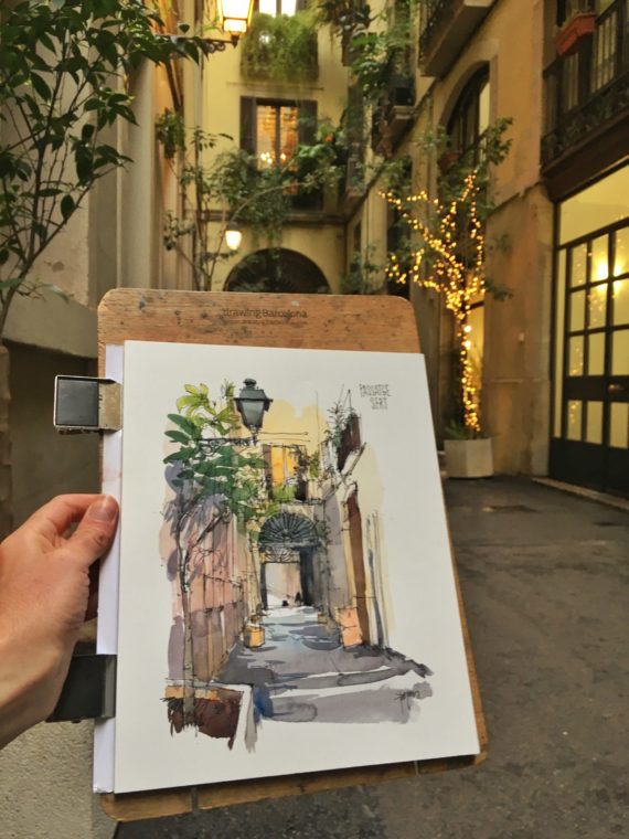 passatge-sert-watercolor-prints-barcelona passatge-sert-watercolor-prints-barcelona