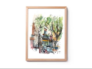 plaza-de-la-llana-bike-born-watercolor-original-and-prints