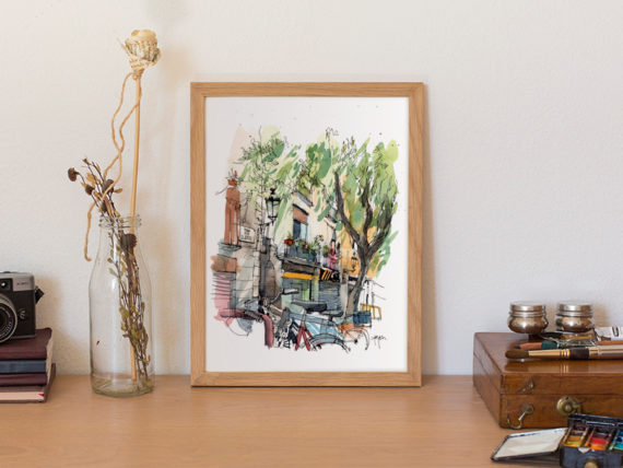 plaza-de-la-llana-bike-born-watercolor-original-and-prints