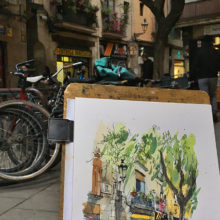 plaza-de-la-llana-bike-born-watercolor-original-and-prints