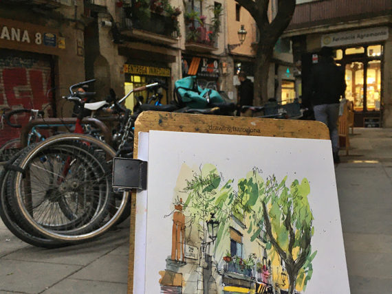 plaza-de-la-llana-bike-born-watercolor-original-and-prints