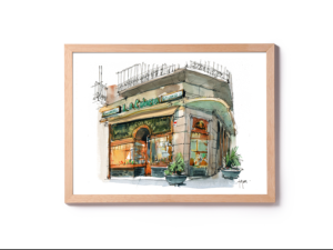 pastisseria-la-colmena-original-watercolor-print-drawing-barcelona
