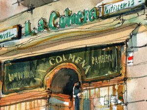 pastisseria-la-colmena-original-watercolor-print-drawing-barcelona