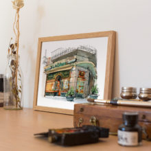 105-pastisseria-la-colmena-original-watercolor-drawing-barcelona-4 pastisseria-la-colmena-original-watercolor-print-drawing-barcelona