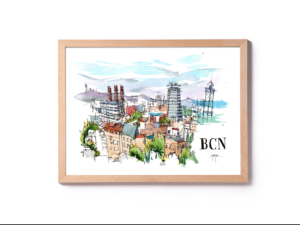 Miramar-original-watercolor-print-drawing-barcelona