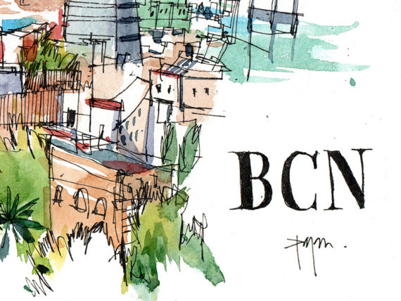 Miramar-original-watercolor-print-drawing-barcelona Miramar-original-watercolor-print-drawing-barcelona