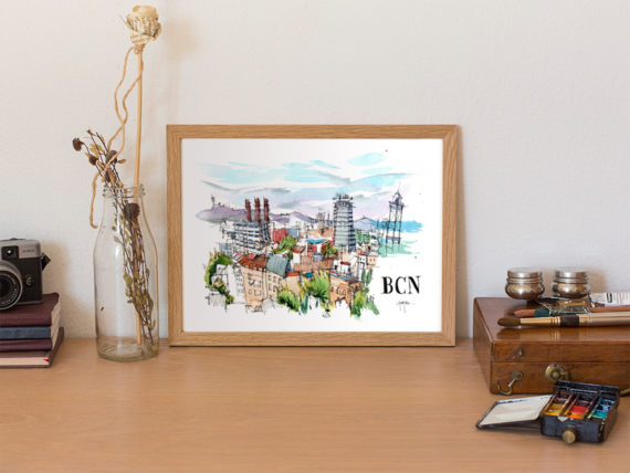 Miramar-original-watercolor-print-drawing-barcelona Miramar-original-watercolor-print-drawing-barcelona