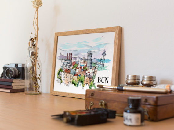 Miramar-original-watercolor-print-drawing-barcelona Miramar-original-watercolor-print-drawing-barcelona