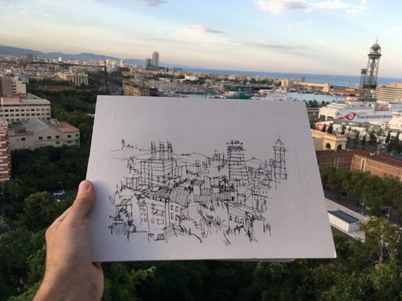 Miramar-original-watercolor-print-drawing-barcelona Miramar-original-watercolor-print-drawing-barcelona