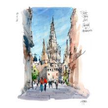111-catedral-sant-jordi-original-watercolor-print-drawing-barcelona-5 catedral-sant-jordi-original-watercolor-print-drawing-barcelona