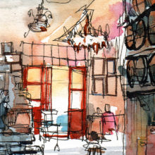 bar-raim-el-cubanito-original-watercolor-print-drawing-barcelona bar-raim-el-cubanito-original-watercolor-print-drawing-barcelona