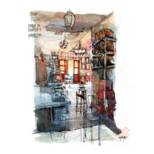 bar-raim-el-cubanito-original-watercolor-print-drawing-barcelona bar-raim-el-cubanito-original-watercolor-print-drawing-barcelona