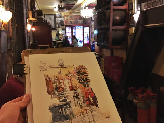 bar-raim-el-cubanito-original-watercolor-print-drawing-barcelona bar-raim-el-cubanito-original-watercolor-print-drawing-barcelona