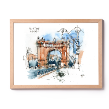 arc-de-triomf-original-watercolor-print-drawing-barcelona arc-de-triomf-original-watercolor-print-drawing-barcelona