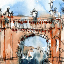 arc-de-triomf-original-watercolor-print-drawing-barcelona arc-de-triomf-original-watercolor-print-drawing-barcelona
