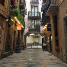 carrer-de-la-volta-dels-tamorets-pluja-original-drawing-barcelona