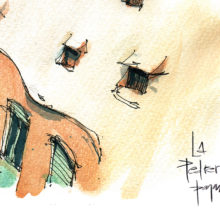 lapedrera-terrace-gaudi-watercolor lapedrera-terrace-gaudi-watercolor